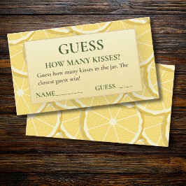 Bruidsfeest Lemon Guess Hoeveel Kusjes Spel Informatiekaartje