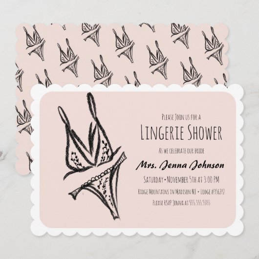 Bruidsfeest lingerie Bruids douche Roze Kaart (Voorkant / Achterkant)