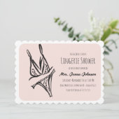 Bruidsfeest lingerie Bruids douche Roze Kaart (Staand voorkant)