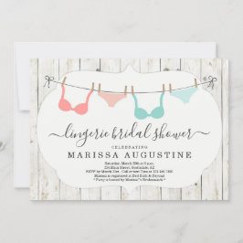 Bruidsfeest lingeriefeest - Rustic waslijn Kaart