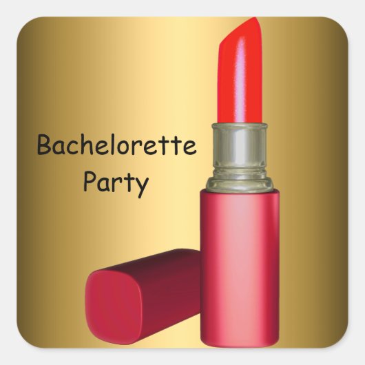 Bruidsfeest Lippenstift bruiloft Bruidsmeisjes Vierkante Sticker (Voorkant)