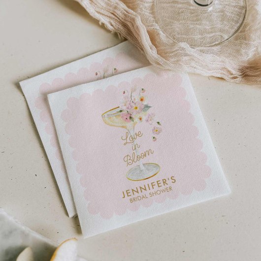 Bruidsfeest 'Love in Bloom' Roze Roos Servet