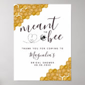 Bruidsfeest "Meant to Bee" Welkomstbord Poster (Voorkant)