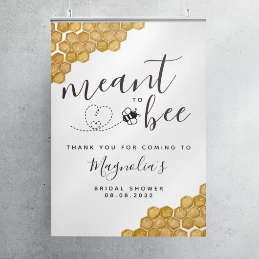 Bruidsfeest "Meant to Bee" Welkomstbord Poster