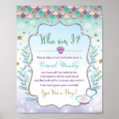 Bruidsfeest Mermaid spel Wie ben ik Geheugenspel Poster (Voorkant)