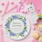 Bruidsfeest met Blauwe Hortensia's Papieren Bordje (Feest)