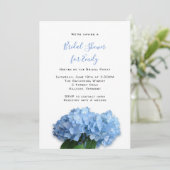 Bruidsfeest met Blauwe Lucht Hydrangea Bloemen Kaart (Staand voorkant)