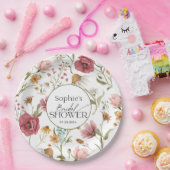 Bruidsfeest met bloemen papieren bordje (Feest)