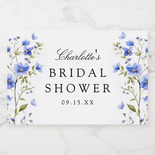 Bruidsfeest met bloemen sparkling wijnetiket (Enkel label)