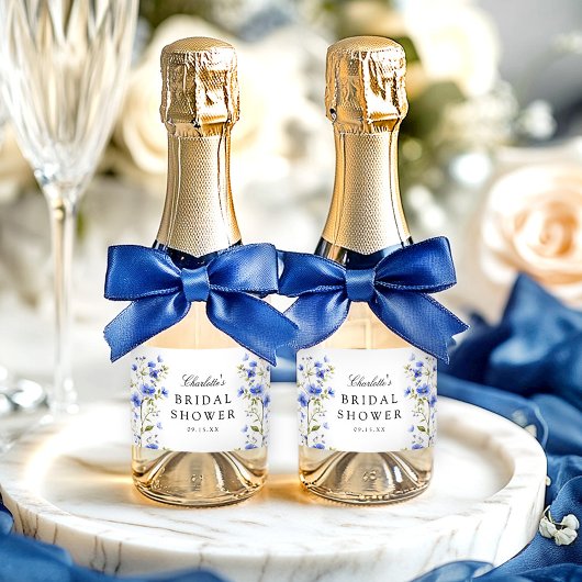 Bruidsfeest met bloemen sparkling wijnetiket