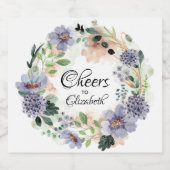 Bruidsfeest met bloemenkrans sparkling wijnetiket (Enkel label)