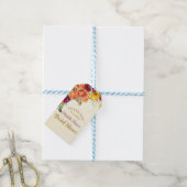 Bruidsfeest met Bloemrijke Herfst Cadeaulabel (Met Touw)