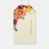 Bruidsfeest met Bloemrijke Herfst Cadeaulabel (Achterkant)