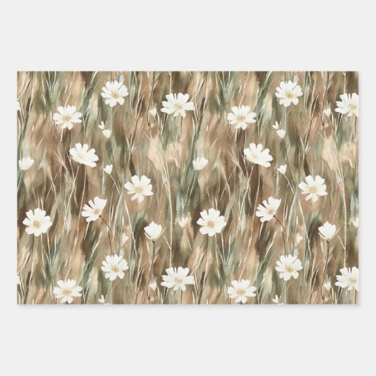 Bruidsfeest met bruine witte Calla lelie bloemen Inpakpapier Vel (Voorkant 2)