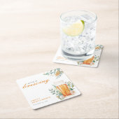 Bruidsfeest met een bierliefde die borrelt kartonnen onderzetters (Insitu)