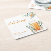 Bruidsfeest met een bierliefde die borrelt kartonnen onderzetters (Schuin)