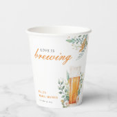 Bruidsfeest met een bierliefde papieren bekers (Achterkant)