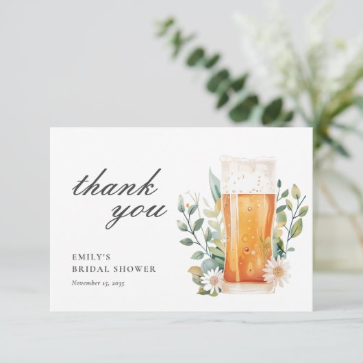 Bruidsfeest met een Brouwliefde Bedankkaart (Staand voorkant)