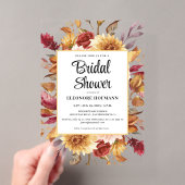 Bruidsfeest met herfstbloemen acryl uitnodigingen (Insitu (Draagbaar))