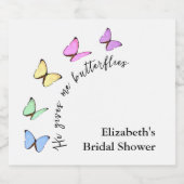 Bruidsfeest met Hij Geeft Me Vlinders Sparkling Wijnetiket (Enkel label)