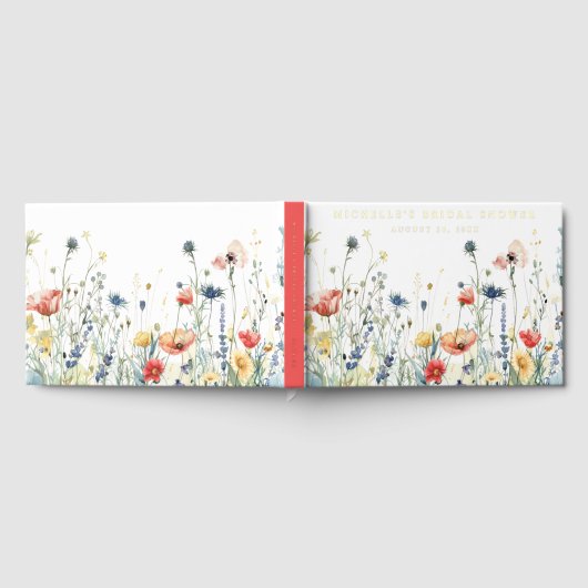Bruidsfeest met kleurrijke wilde bloemen gastenboek (Volledig)