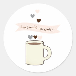 Bruidsfeest met koffie zelfgemaakte Tiramisu Ronde Sticker
