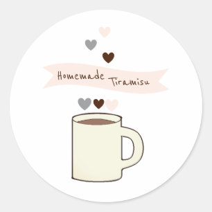 Bruidsfeest met koffie zelfgemaakte Tiramisu Ronde Sticker