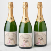 Bruidsfeest met laarzen en bubbels sparkling wijnetiket (Flessen)