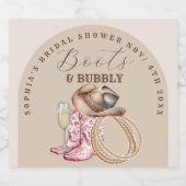 Bruidsfeest met laarzen en bubbels sparkling wijnetiket (Enkel label)