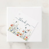 Bruidsfeest met levendige wilde bloemen bedankjes labels (In situ)