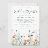 Bruidsfeest met levendige wilde bloemen kaart (Voorkant)
