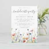Bruidsfeest met levendige wilde bloemen kaart (Staand voorkant)