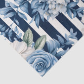 Bruidsfeest met marineblauwe bloemstrepen tissuepapier (Detail)