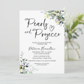 Bruidsfeest met Parels en Prosecco  Kaart (Staand voorkant)