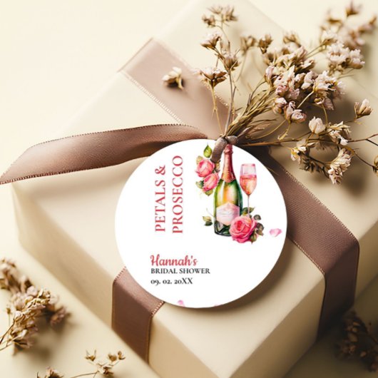 Bruidsfeest met Petals And Prosecco Bedankjes Labels