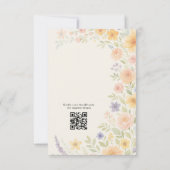 Bruidsfeest met QR-code Love In Bloom Bloemen Kaart (Achterkant)