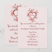 Bruidsfeest met romantische barokhart kaart (Voorkant / Achterkant)