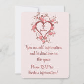 Bruidsfeest met romantische barokhart kaart (Achterkant)