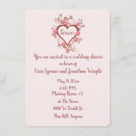 Bruidsfeest met romantische barokhart kaart