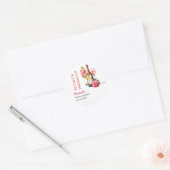 Bruidsfeest met Rozen en Prosecco Ronde Sticker (Envelop)