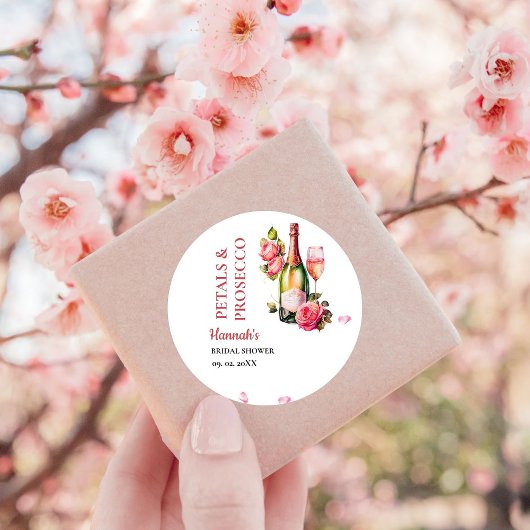 Bruidsfeest met Rozen en Prosecco Ronde Sticker