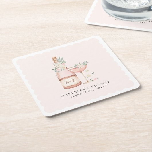 Bruidsfeest met Rozenblaadjes & Prosecco Jubileumf Kartonnen Onderzetters (Schuin)