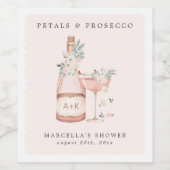 Bruidsfeest met Rozenblaadjes & Prosecco Juffrouwe Wijn Etiket (Enkel label)