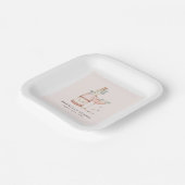 Bruidsfeest met Rozenblaadjes & Prosecco Vrijgezel Papieren Bordje (Gebogen)