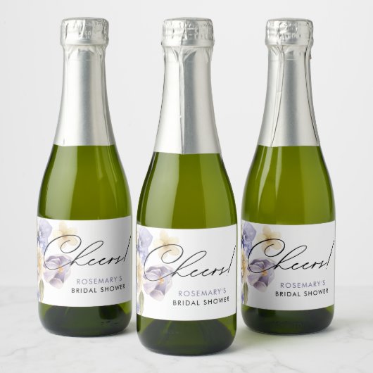 Bruidsfeest met Thee en Bloemen Sparkling Wijnetiket (Flessen)