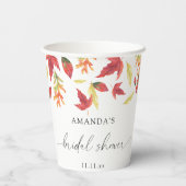 Bruidsfeest met vallende bladeren papieren bekers (Achterkant)