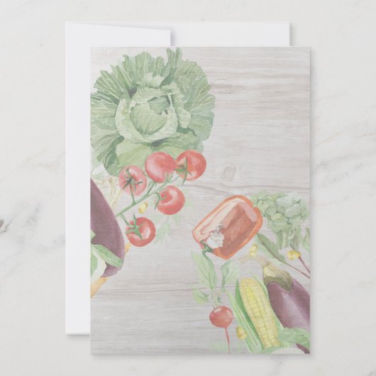 Bruidsfeest met verse groentenhart van de markt kaart (Achterkant)