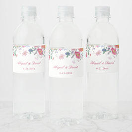 Bruidsfeest met verse wilde bloemen waterfles etiket