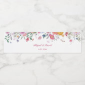 Bruidsfeest met verse wilde bloemen waterfles etiket (Enkel label)
