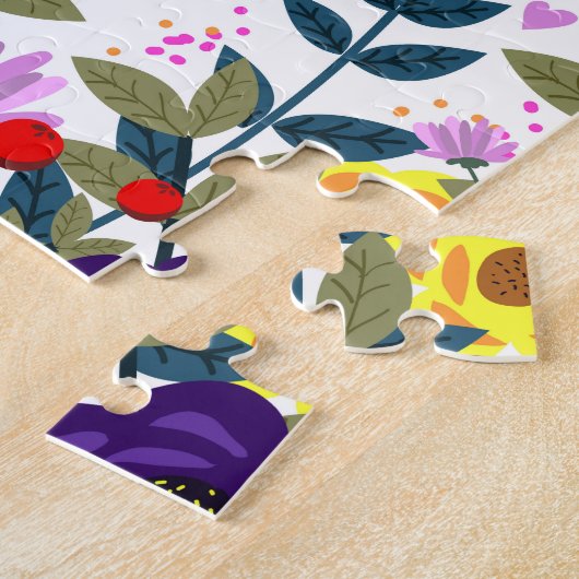 Bruidsfeest met vintage bloemen legpuzzel (Zijkant)